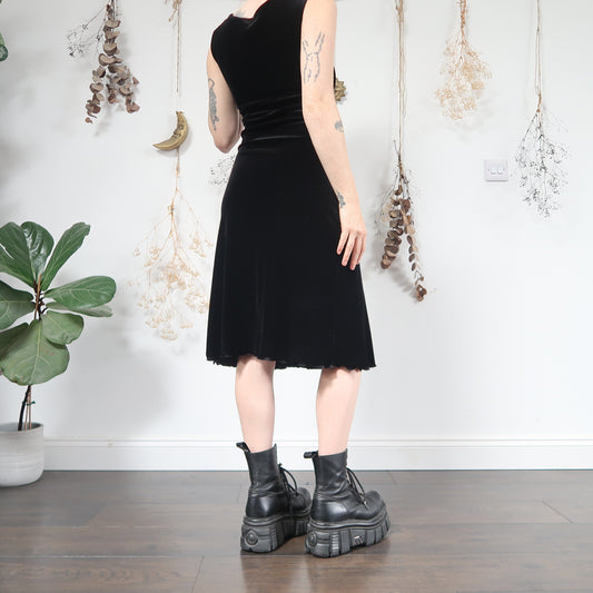 Black velvet dress - size S/M