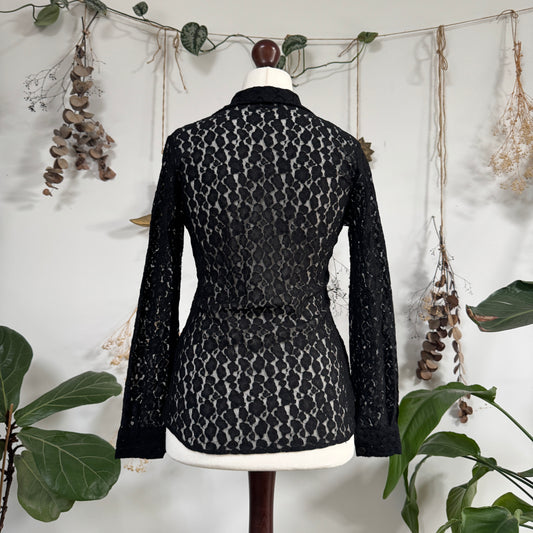 Black lace shirt - size M