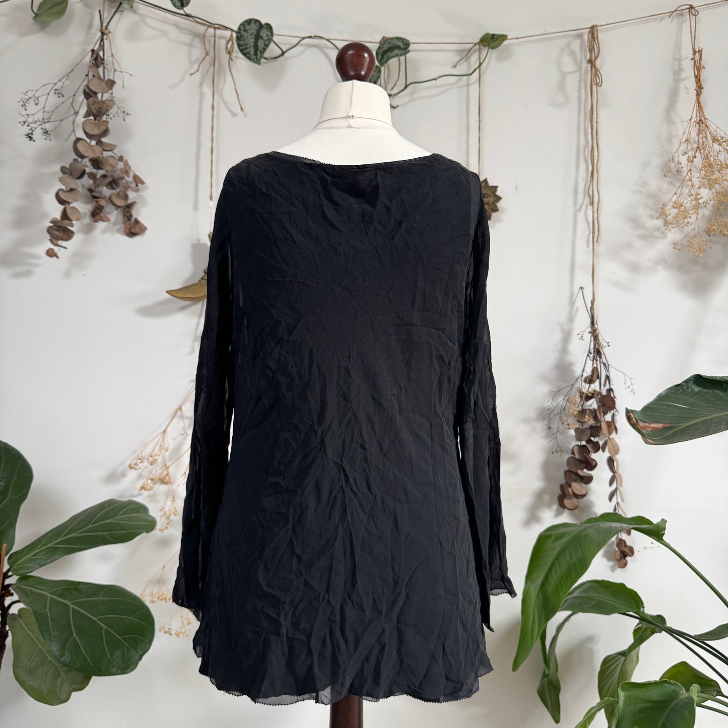 Black cowl neck blouse - size M