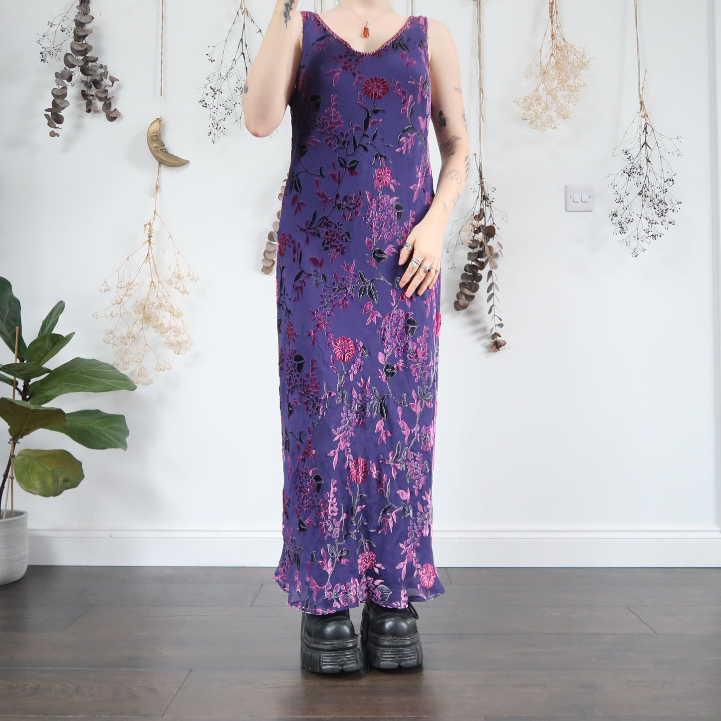Purple floral dress - size 16