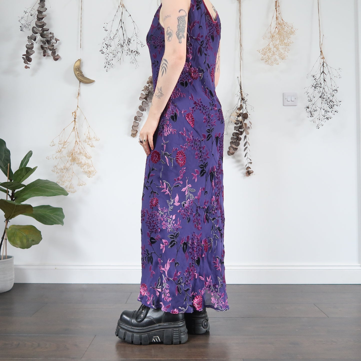 Purple floral dress - size 16