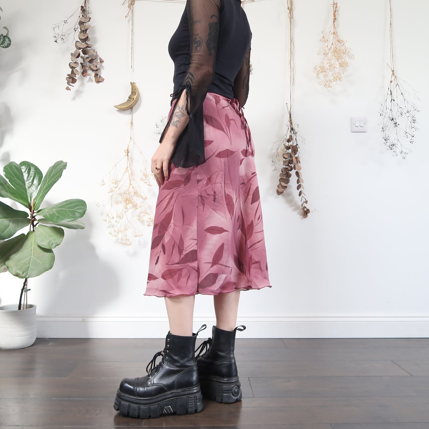 Purple pink midi skirt - size S/M