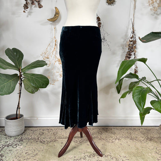 Teal velvet skirt - size L