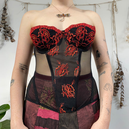 Embroidered corset - size M