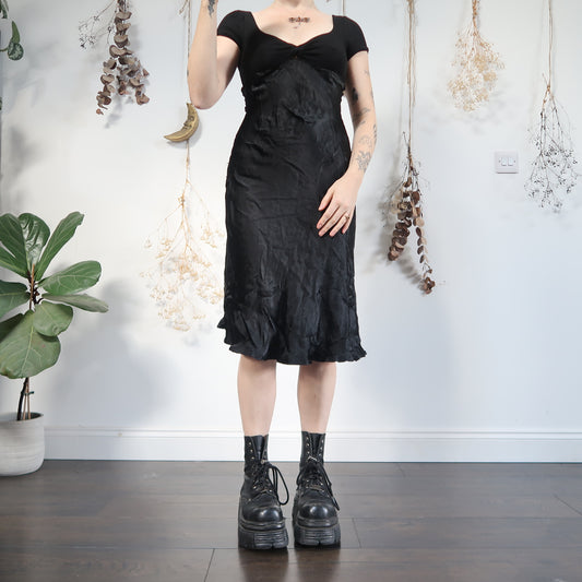 Black satin dress - size S