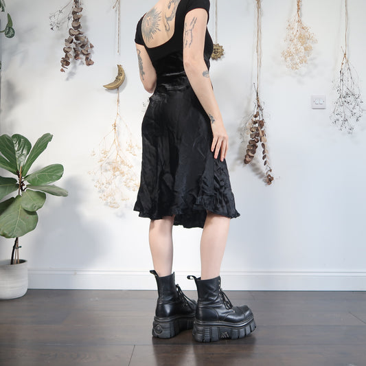 Black satin dress - size S
