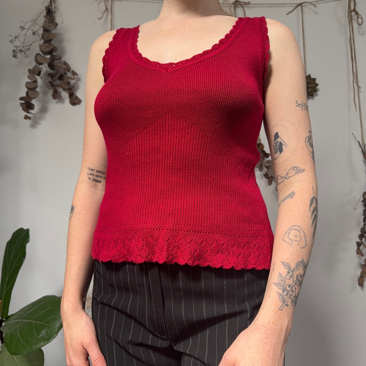 Red knit top - size S/M