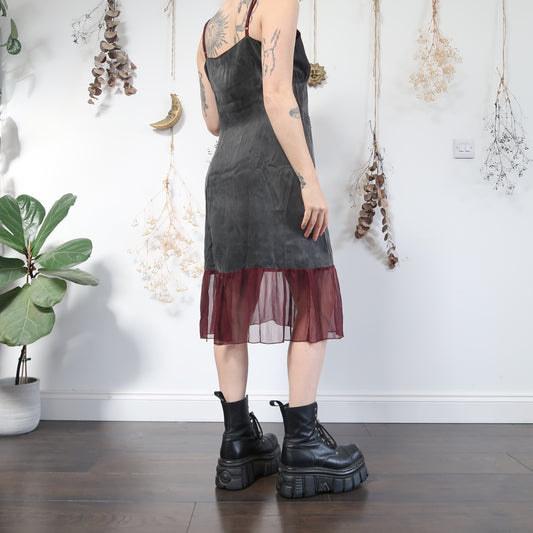 Slate and burgundy dress - size L