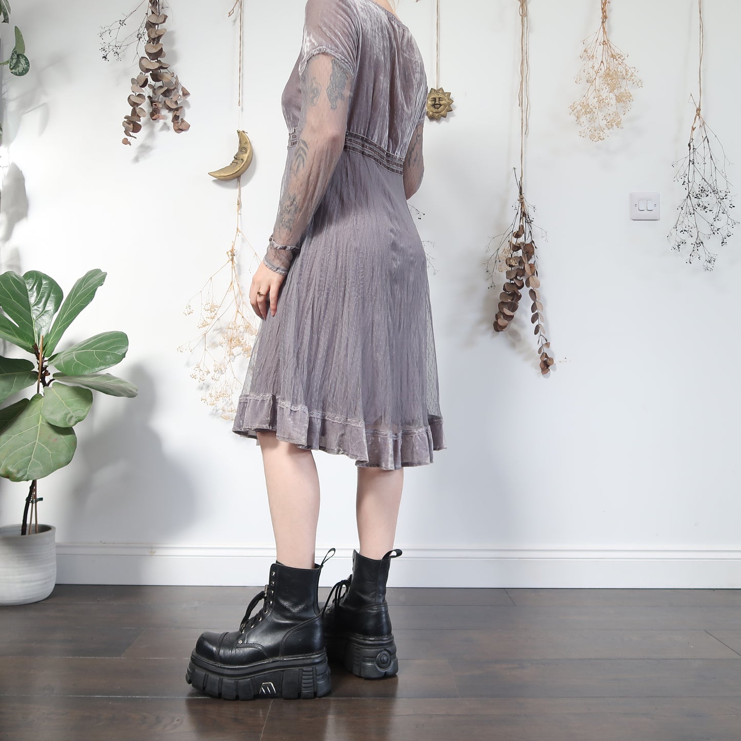 Velvet and mesh dress - size M