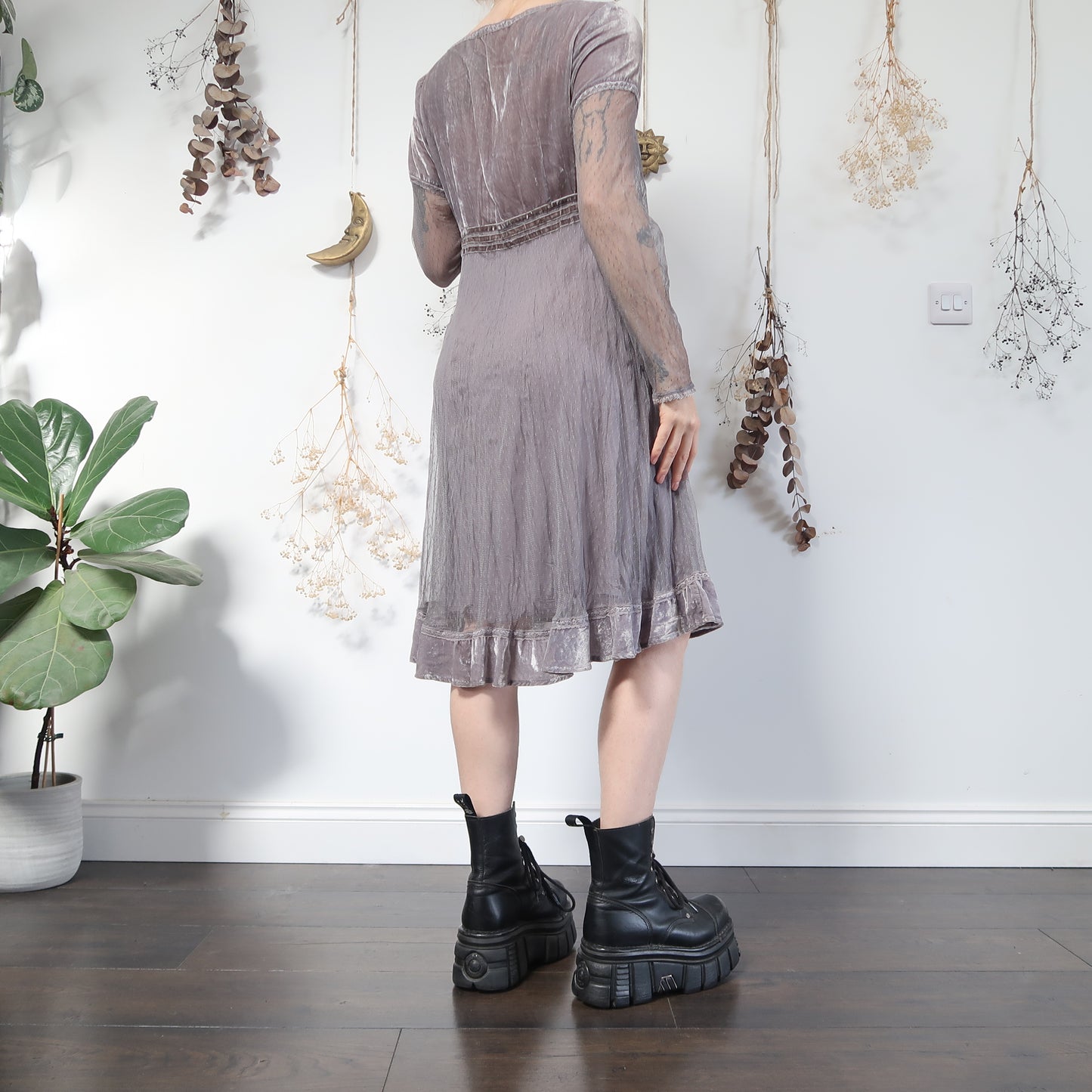 Velvet and mesh dress - size M
