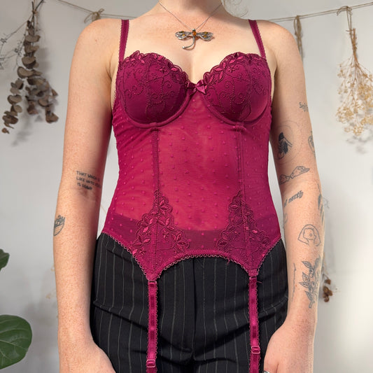 Pink mesh corset - size XS/S