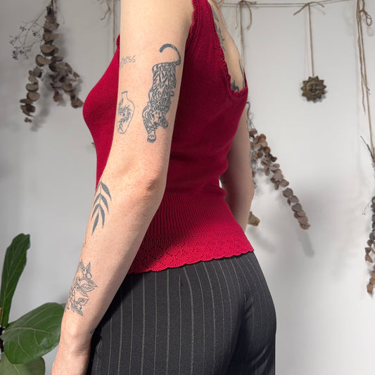 Red knit top - size S/M