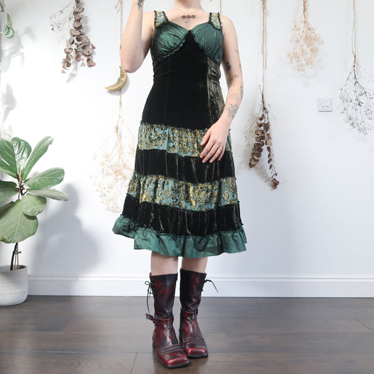 Green velvet dress - size S