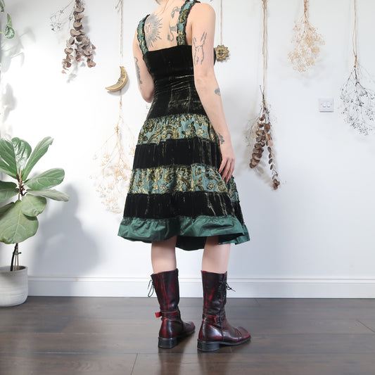 Green velvet dress - size S