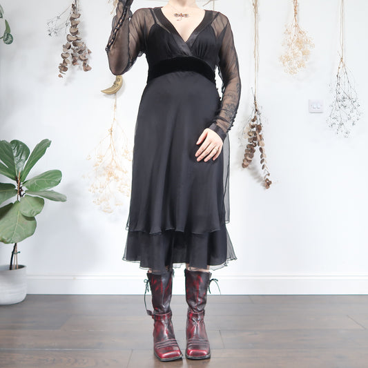 Black long sleeve dress - size S/M