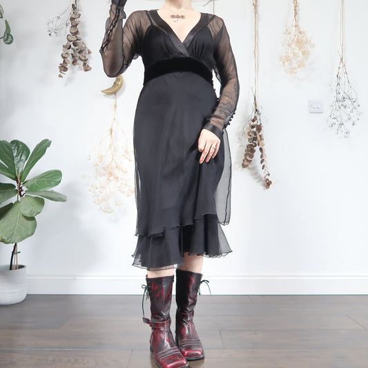 Black long sleeve dress - size S/M