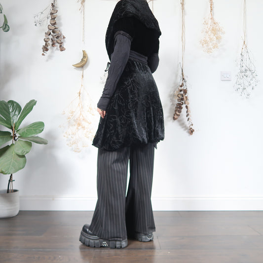 Black velvet devore cardigan - size M/L