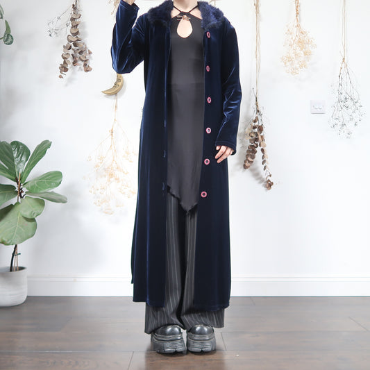 Blue velvet cardigan - size S/M