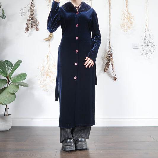 Blue velvet cardigan - size S/M