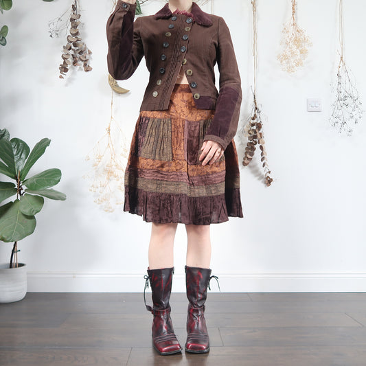 Patchwork midi skirt - size M