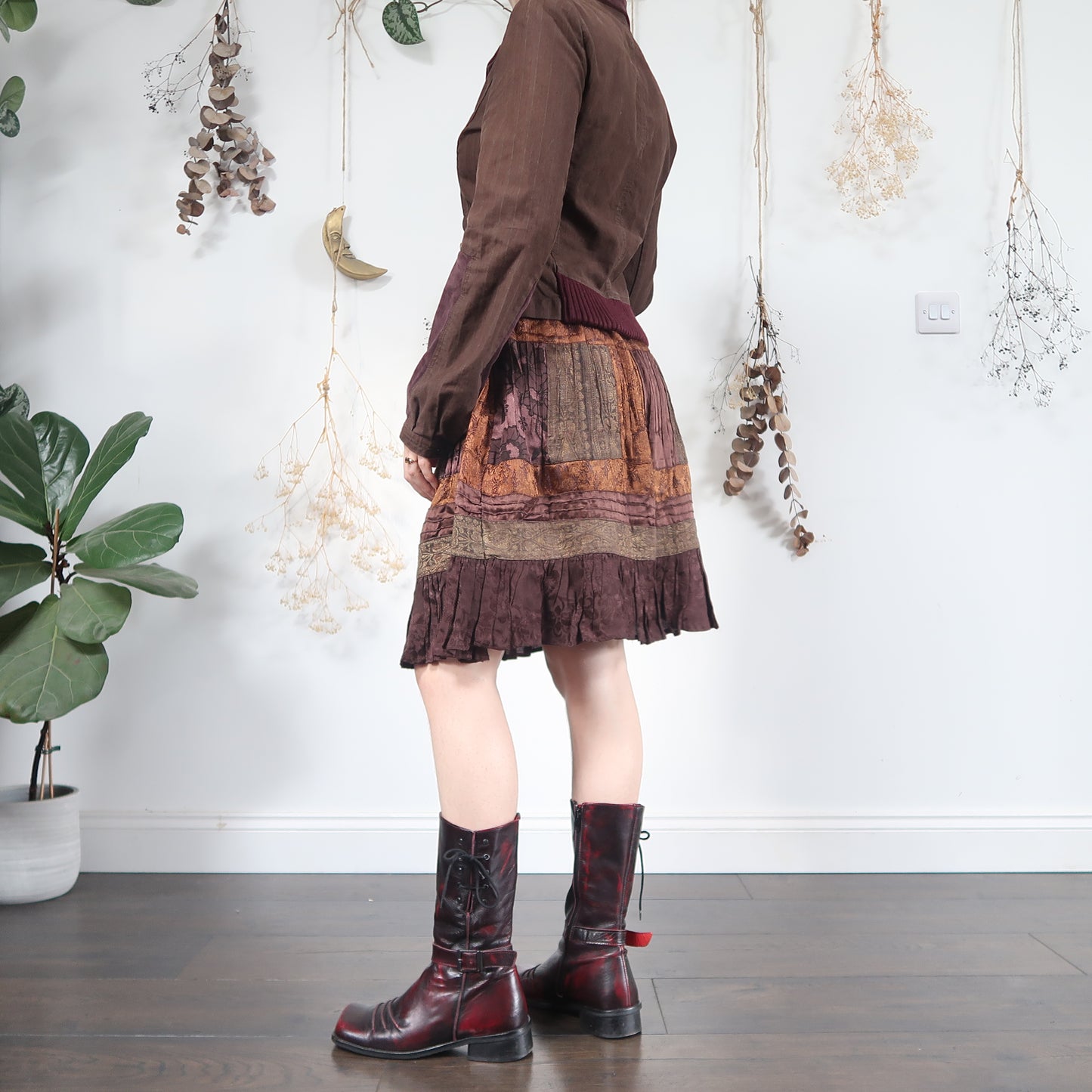 Patchwork midi skirt - size M