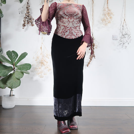 Velvet maxi skirt - size S
