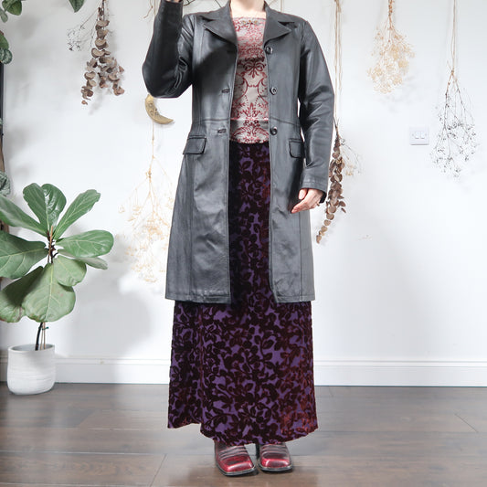 Black leather jacket - size S/M