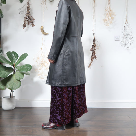 Black leather jacket - size S/M