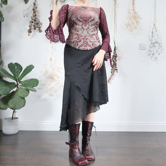 Black asymmetric skirt - size M