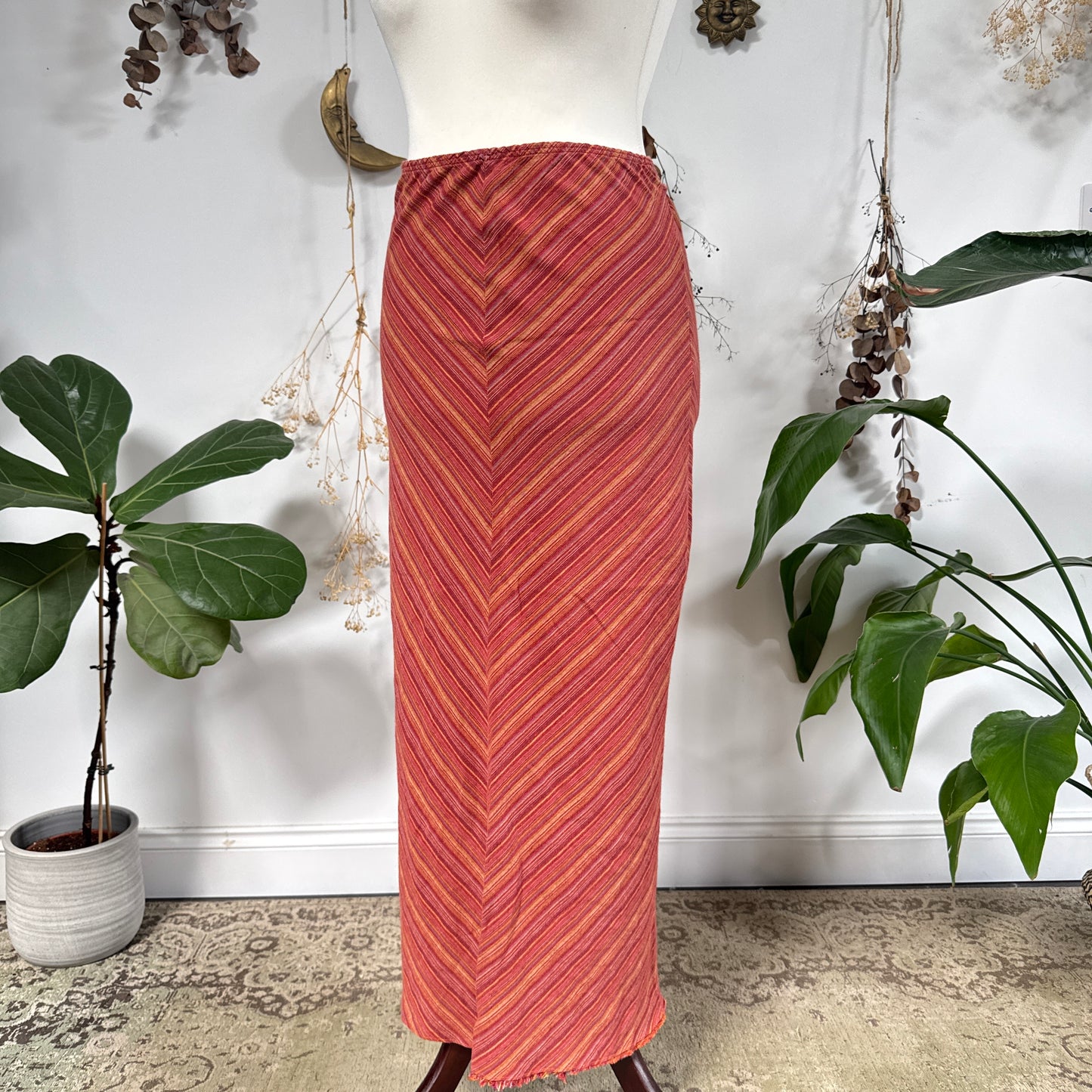 Striped linen skirt - size M
