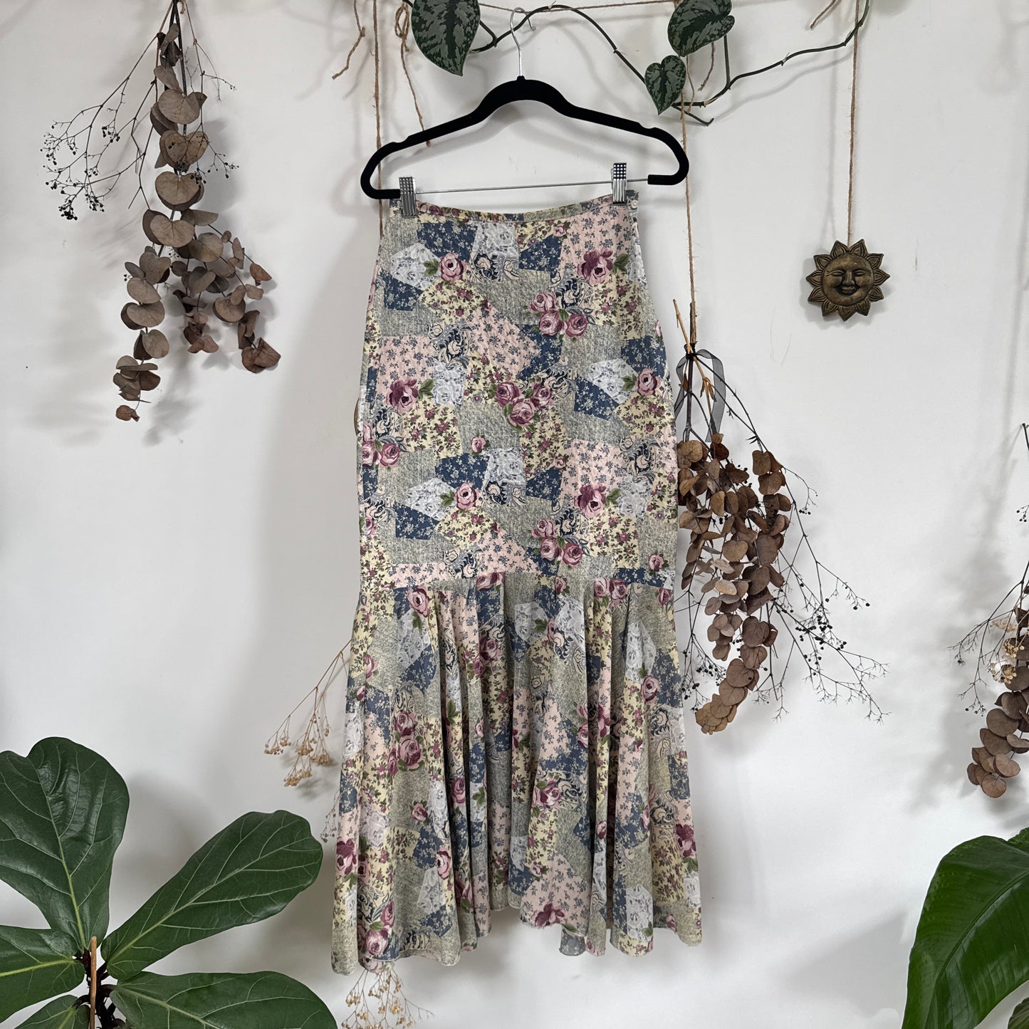 Floral patchwork skirt - size XS/S
