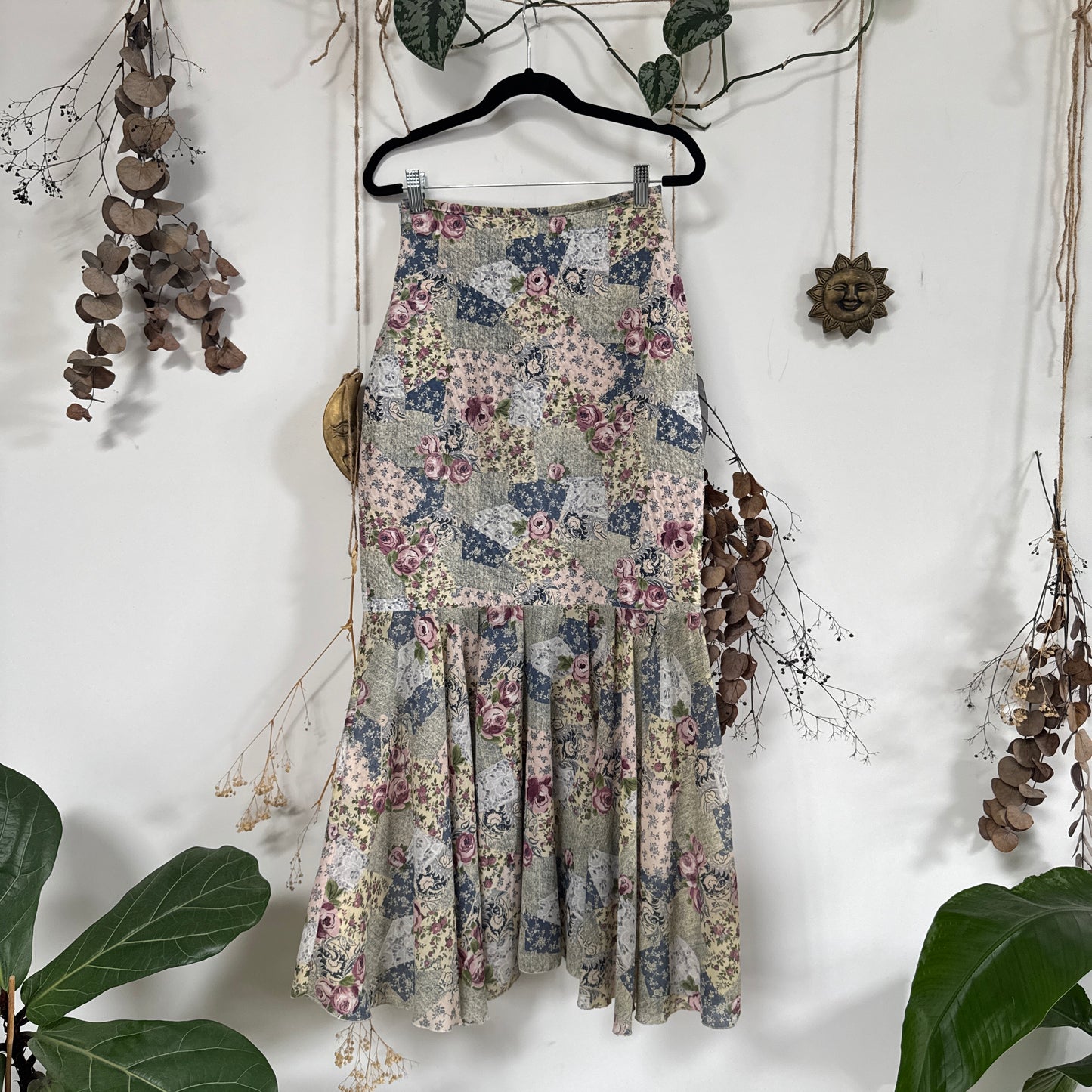 Floral patchwork skirt - size XS/S