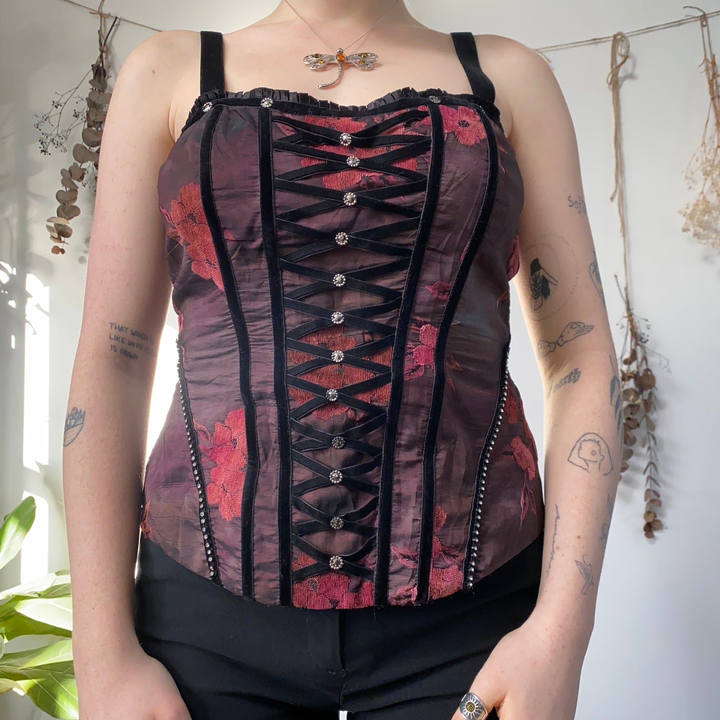 Floral corset top - size M/L
