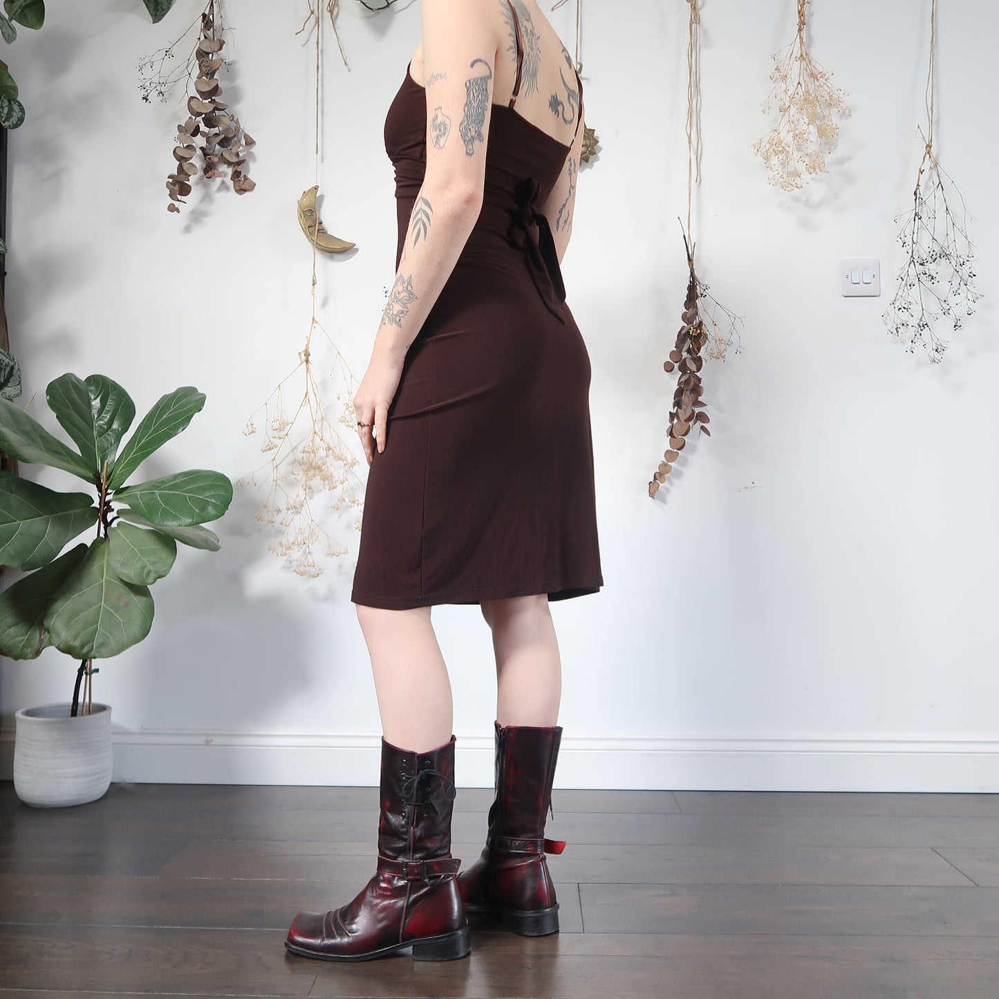 Slinky brown dress - size XS/S