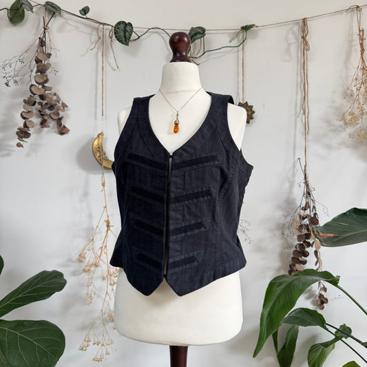 Grey stripe waistcoat top - size L