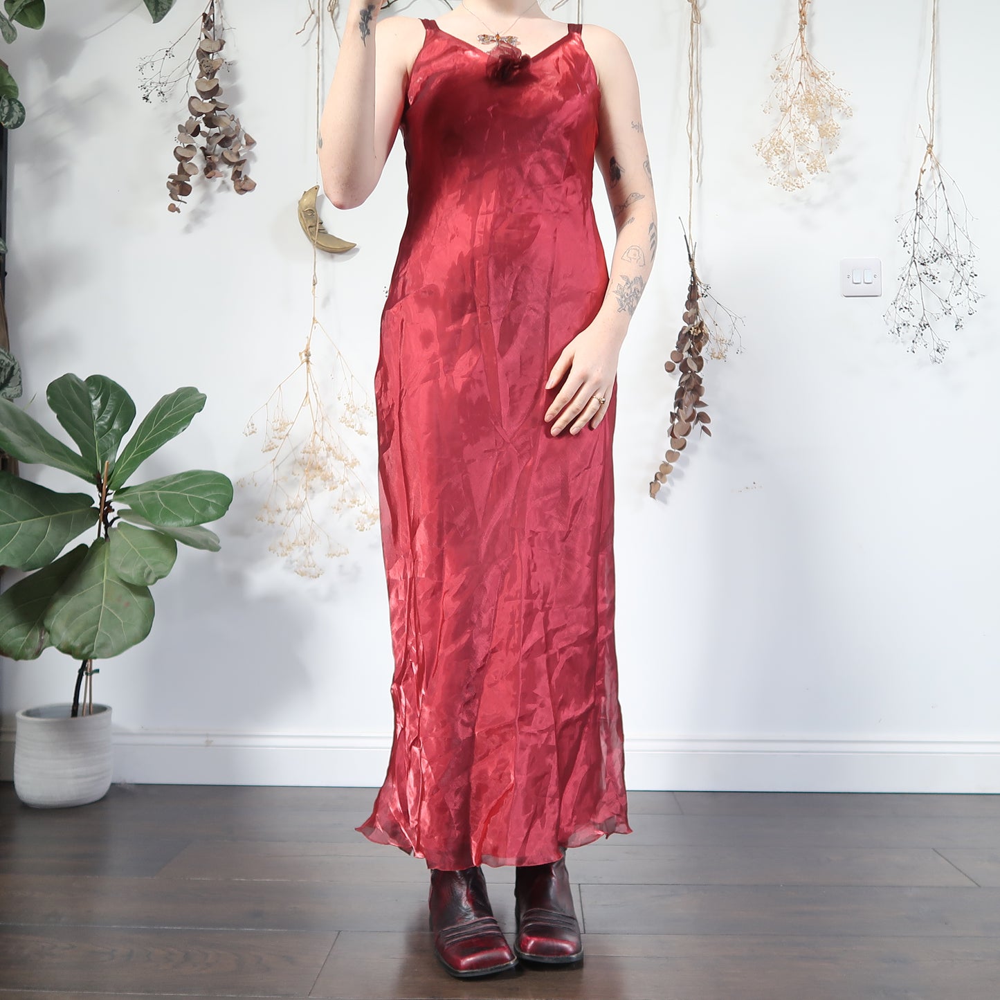 Red iridescent dress - size XS/S