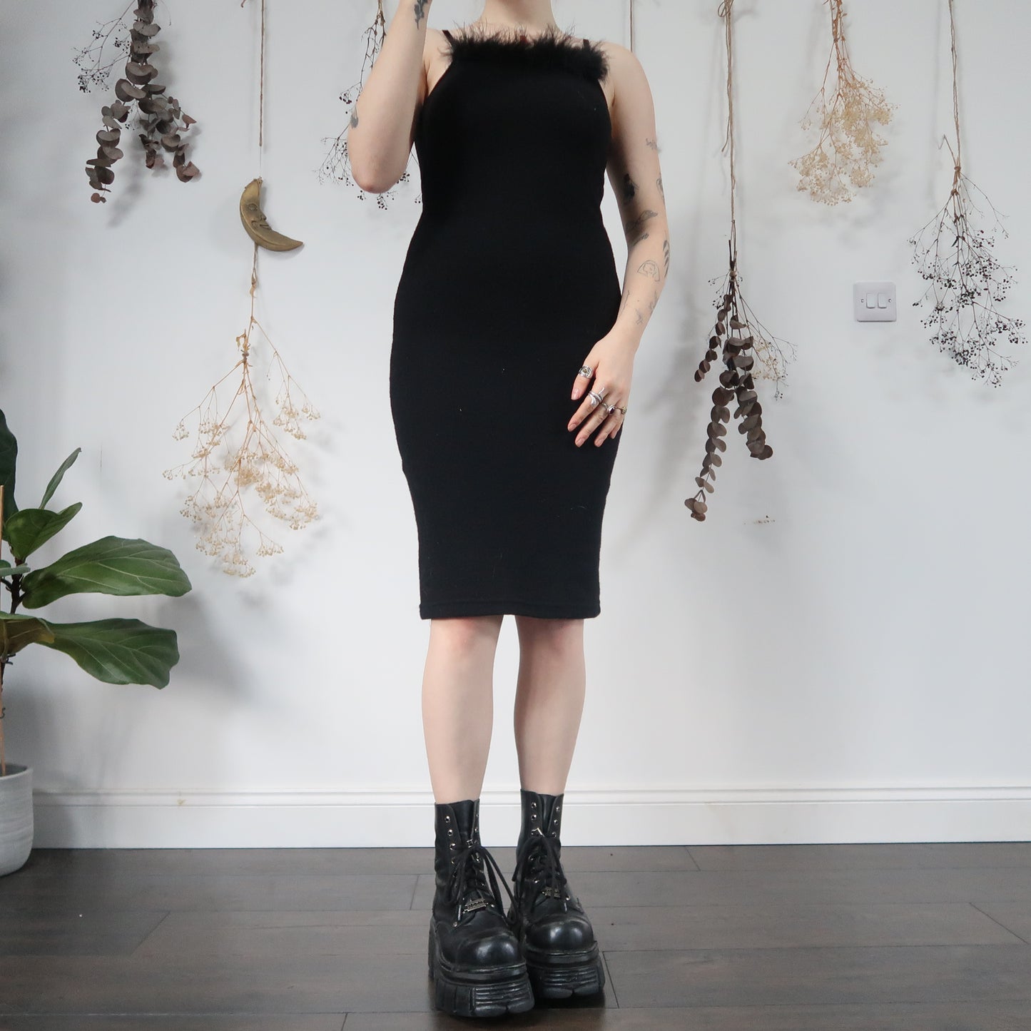 Black knit dress - size XS/S