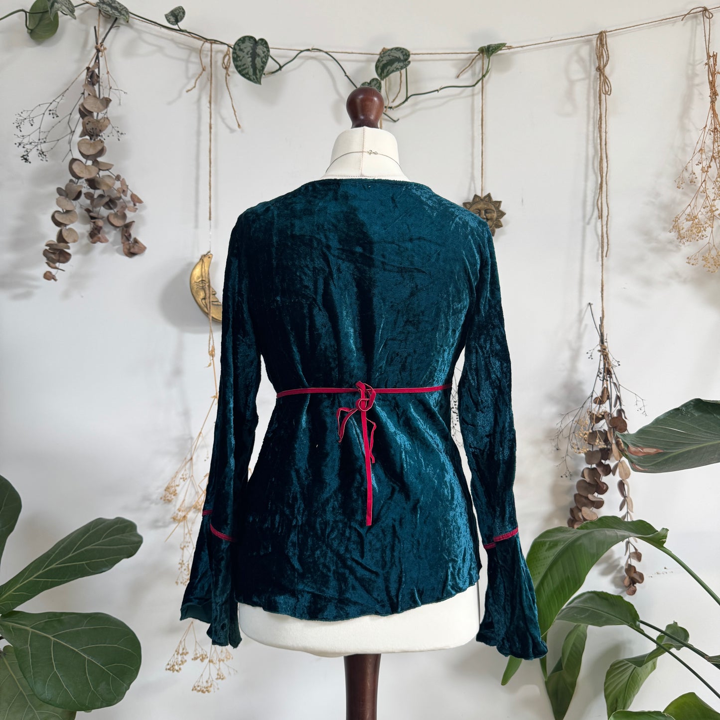 Teal velvet top - size M/L