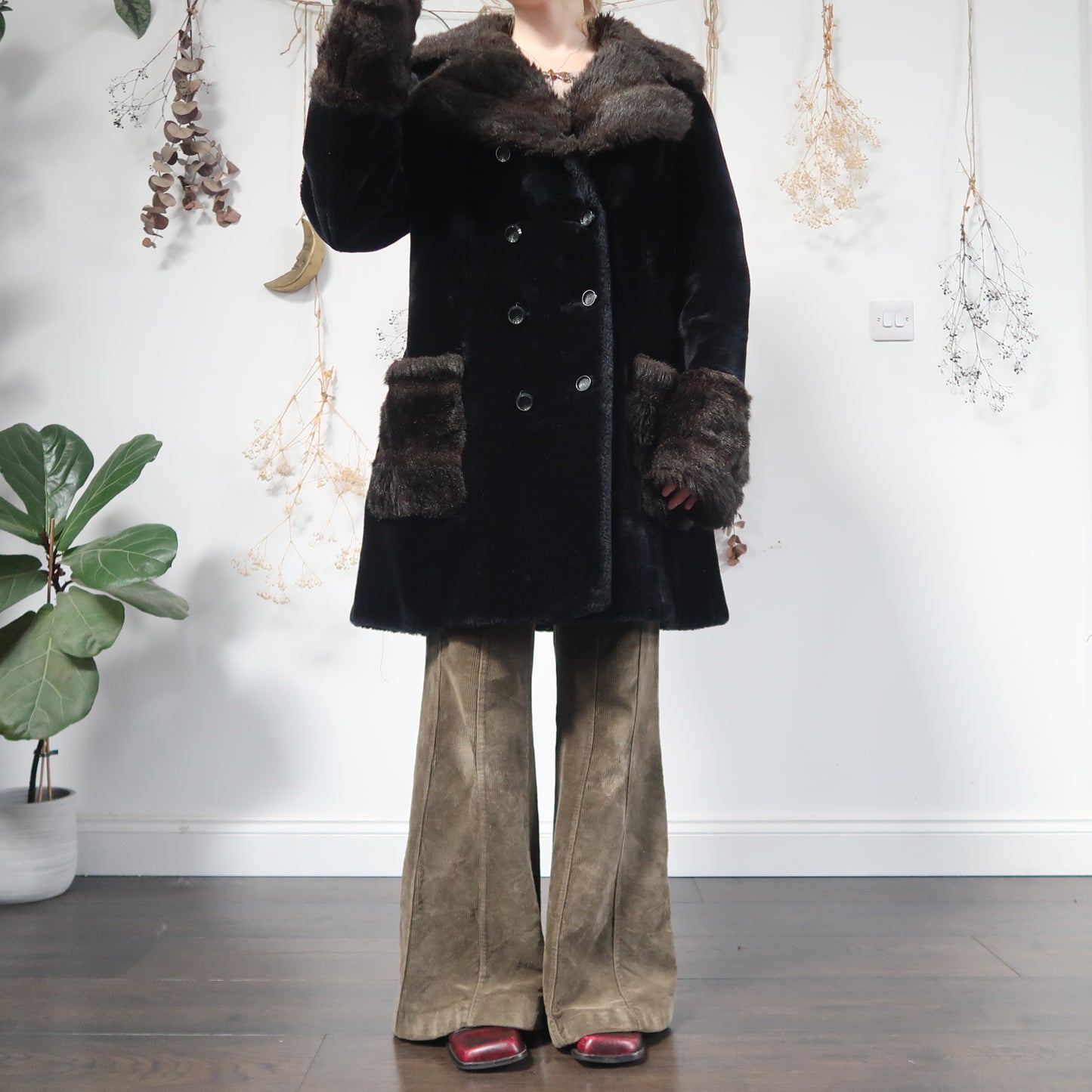 Faux fur coat - size XL