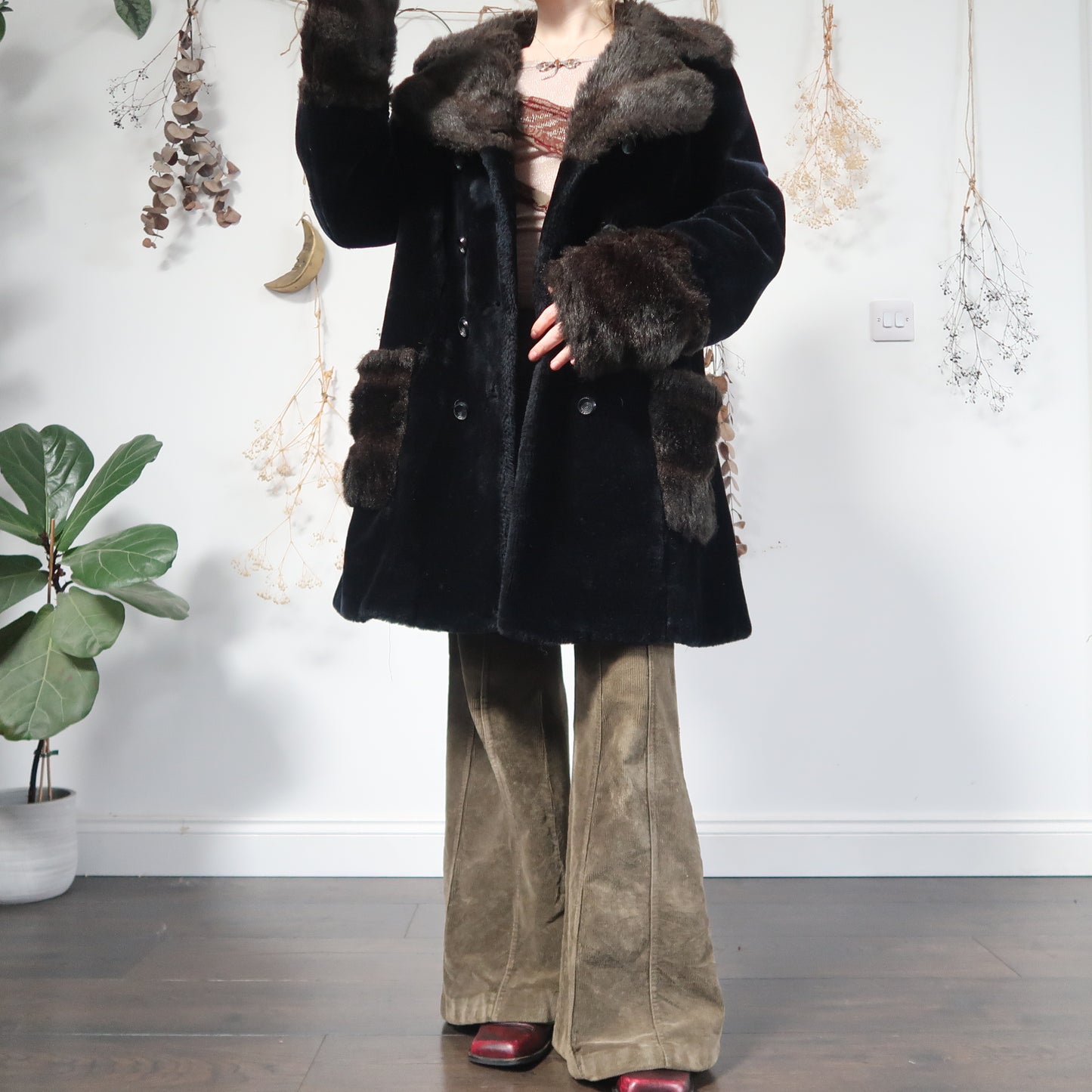 Faux fur coat - size XL