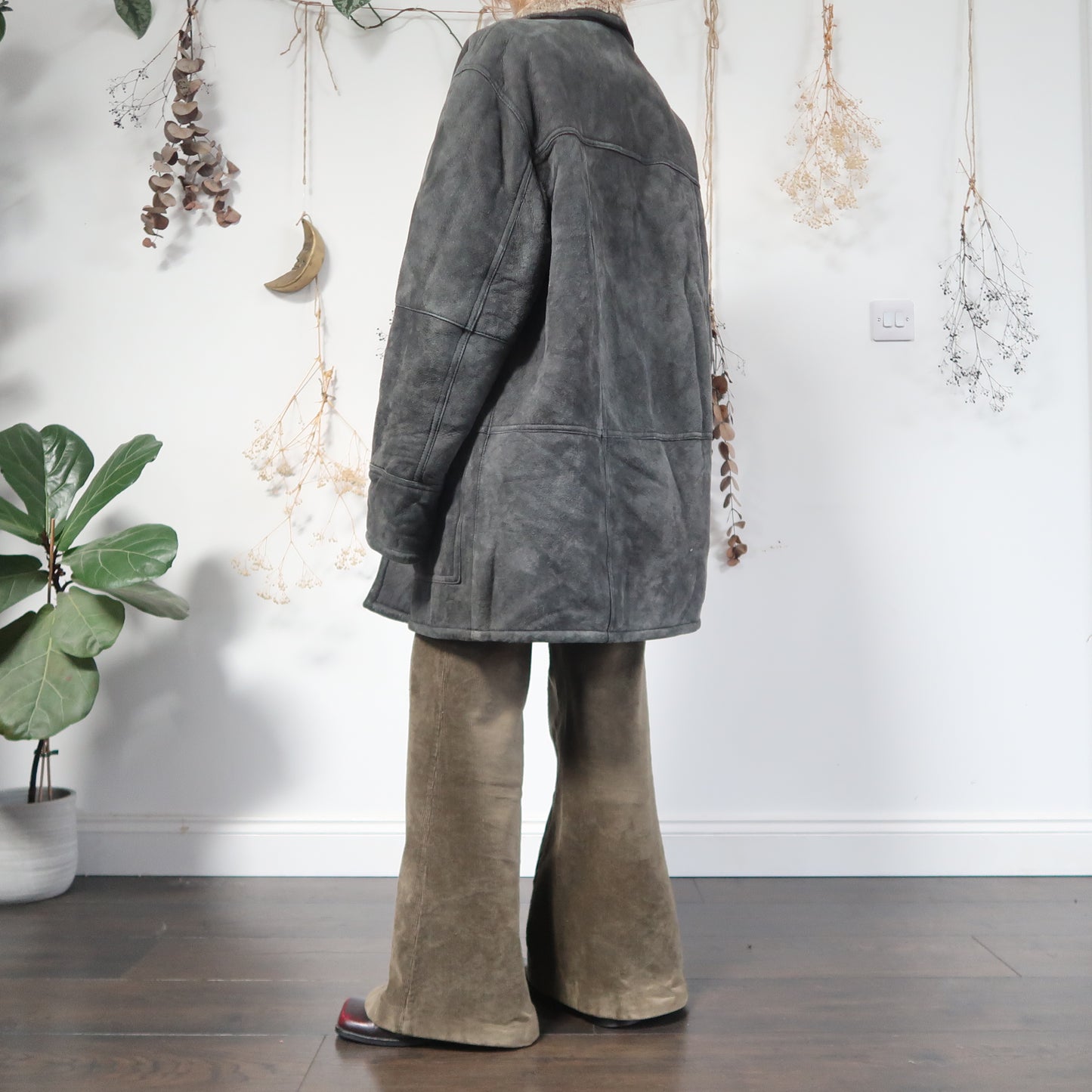 Teal sheepskin coat - size XL