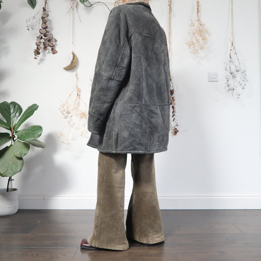 Teal sheepskin coat - size XL
