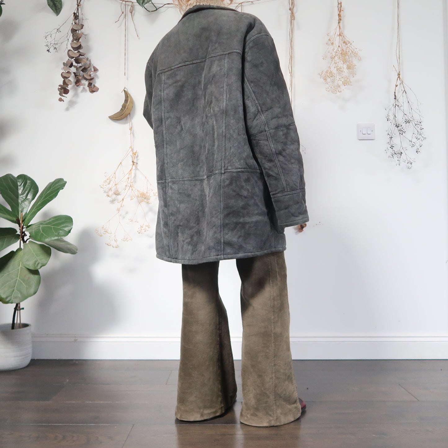 Teal sheepskin coat - size XL