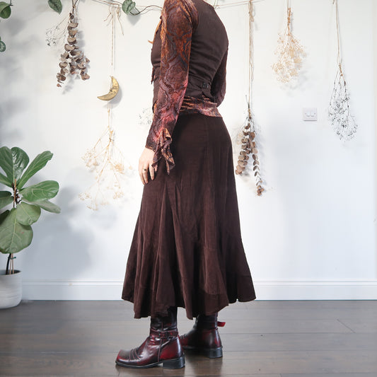 Brown cord skirt - size M