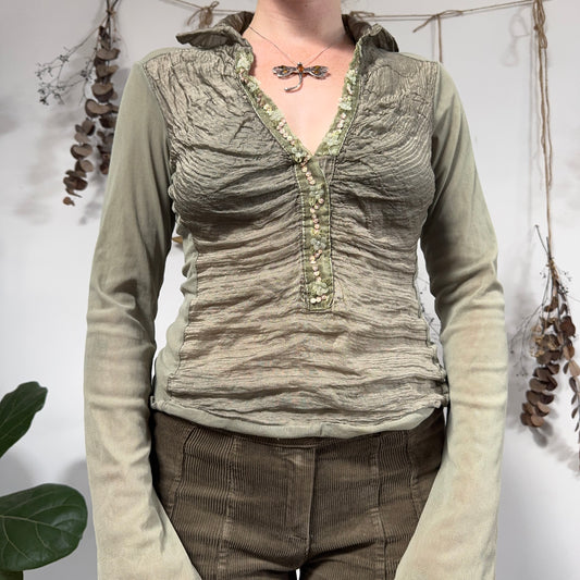 Sage green blouse - size M