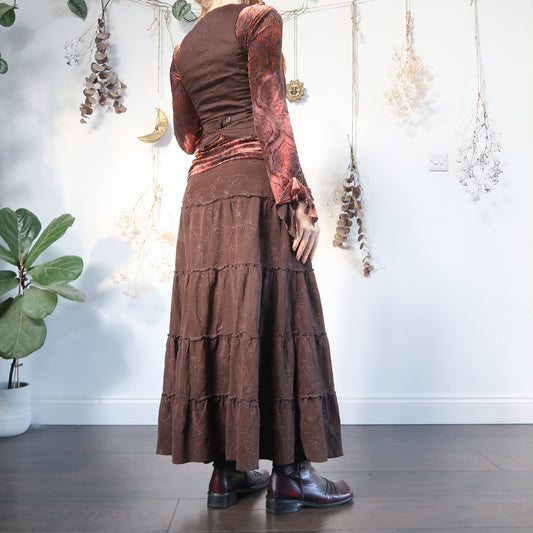 Cord tiered skirt - size S/M