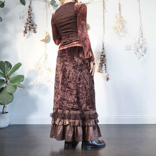 Brown velvet skirt - size M/L