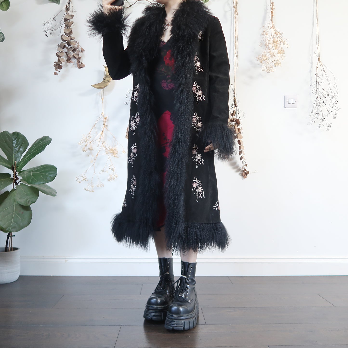 Black afghan coat - size M