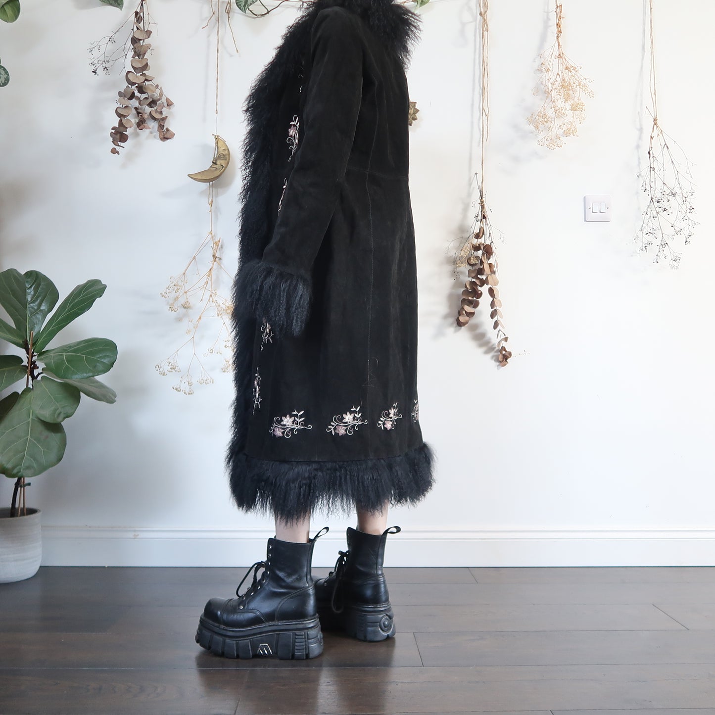 Black afghan coat - size M