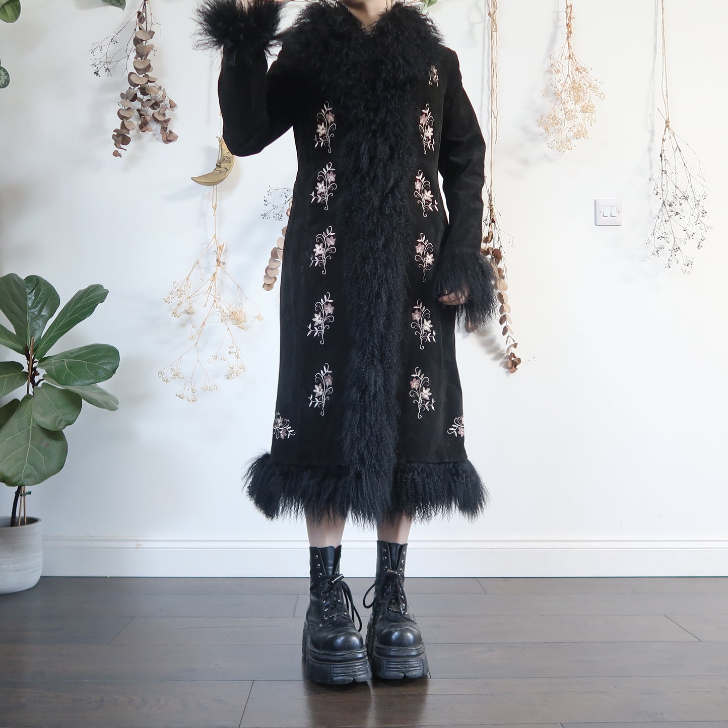 Black afghan coat - size M